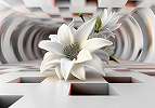 Absztrakt geometriai tér közepén egy óriás liliommal fotótapéta 368x254 vlies