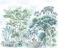 Fotótapéta akvarell erdei tájkép mintával
