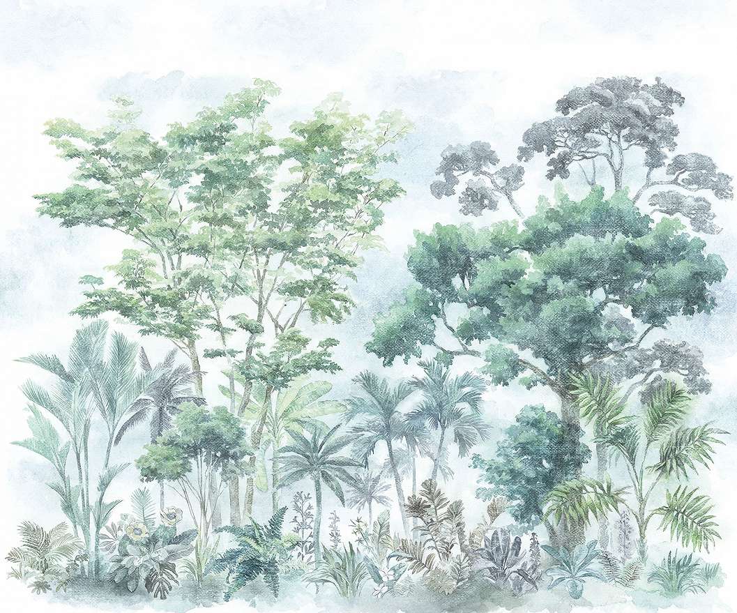 Fotótapéta akvarell erdei tájkép mintával