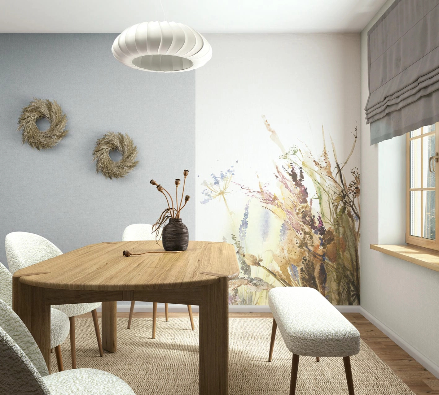 Fotótapéta akvarell virág mintával 160cm x 270cm