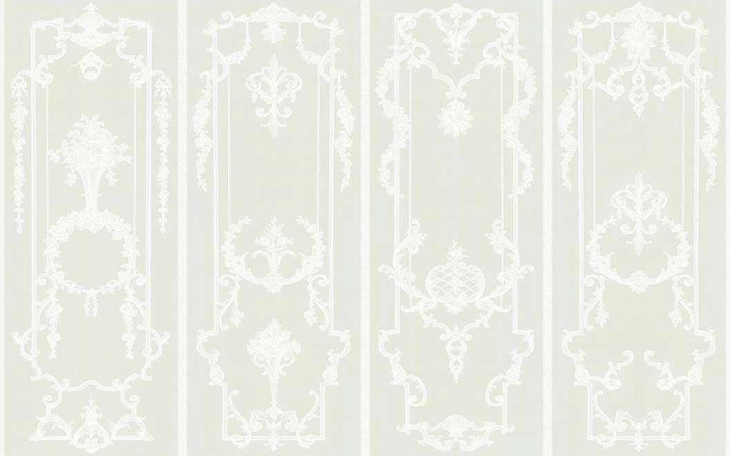 Fotótapéta barokkos falistukkó mintával zsályazöld színben