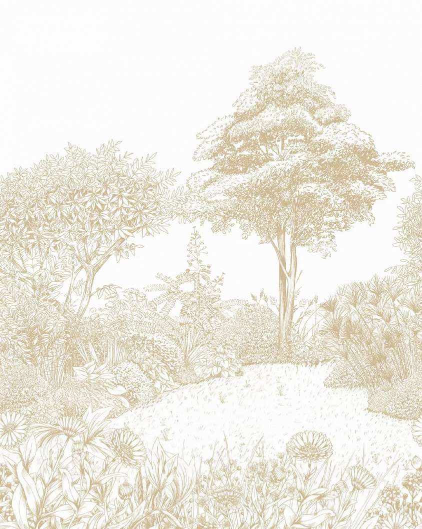 Fotótapéta beige virágoskert mintával 200 cm x 250 cm