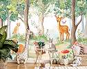 Fotótapéta erdei állatok a fák között mintával 368x254 vlies