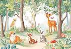 Fotótapéta erdei állatok a fák között mintával 368x254 vlies
