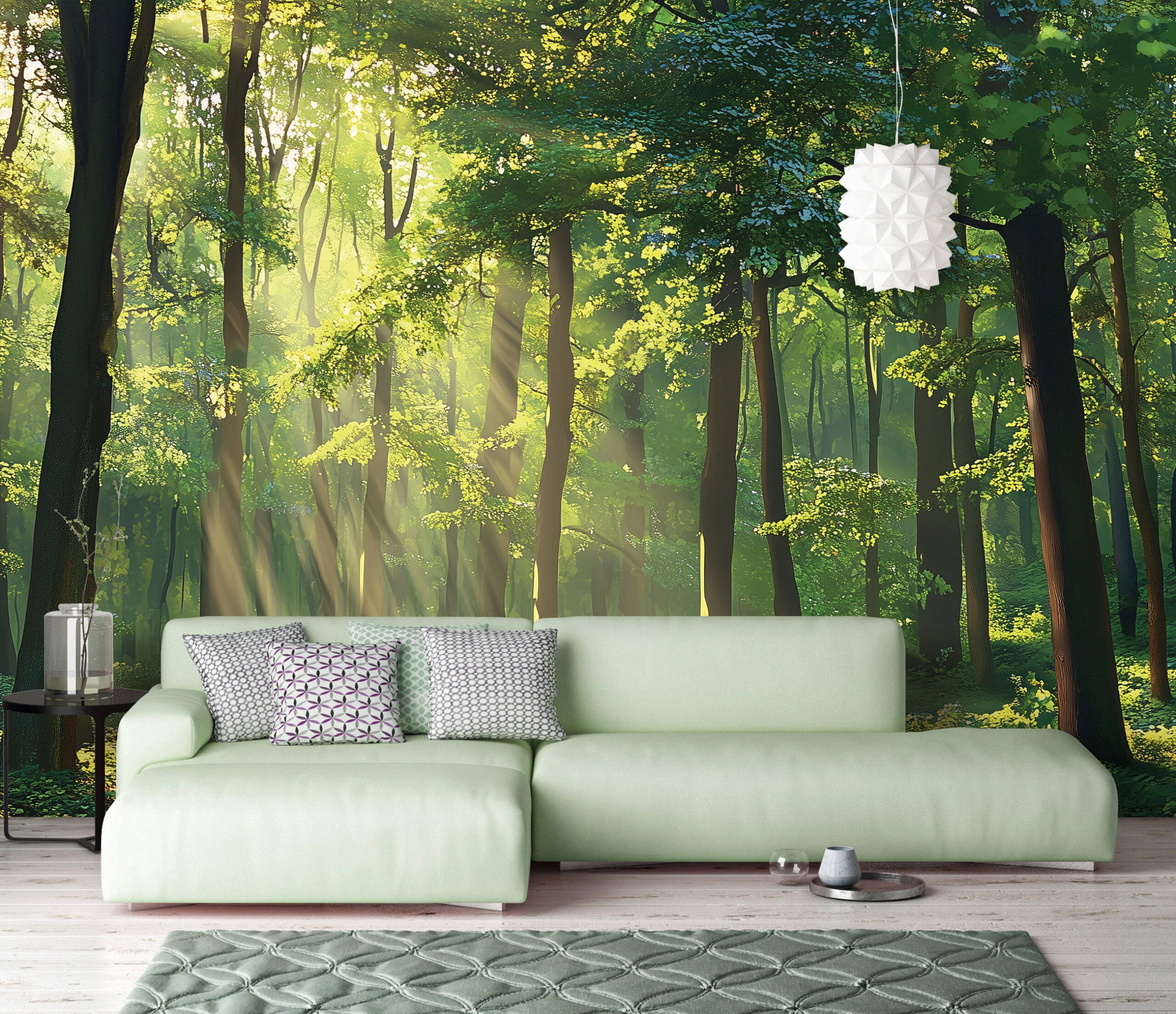 Fotótapéta erdei tájképpel a déli napfényben 368x254 vlies