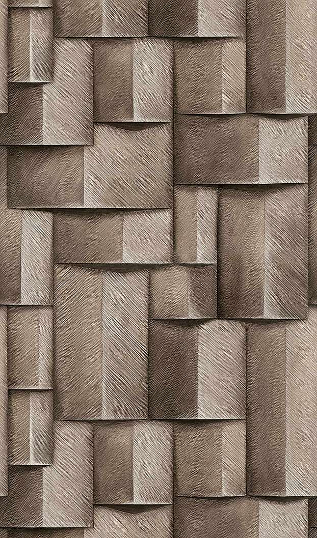 Fotótapéta fahatású geometriai mintával barna színben