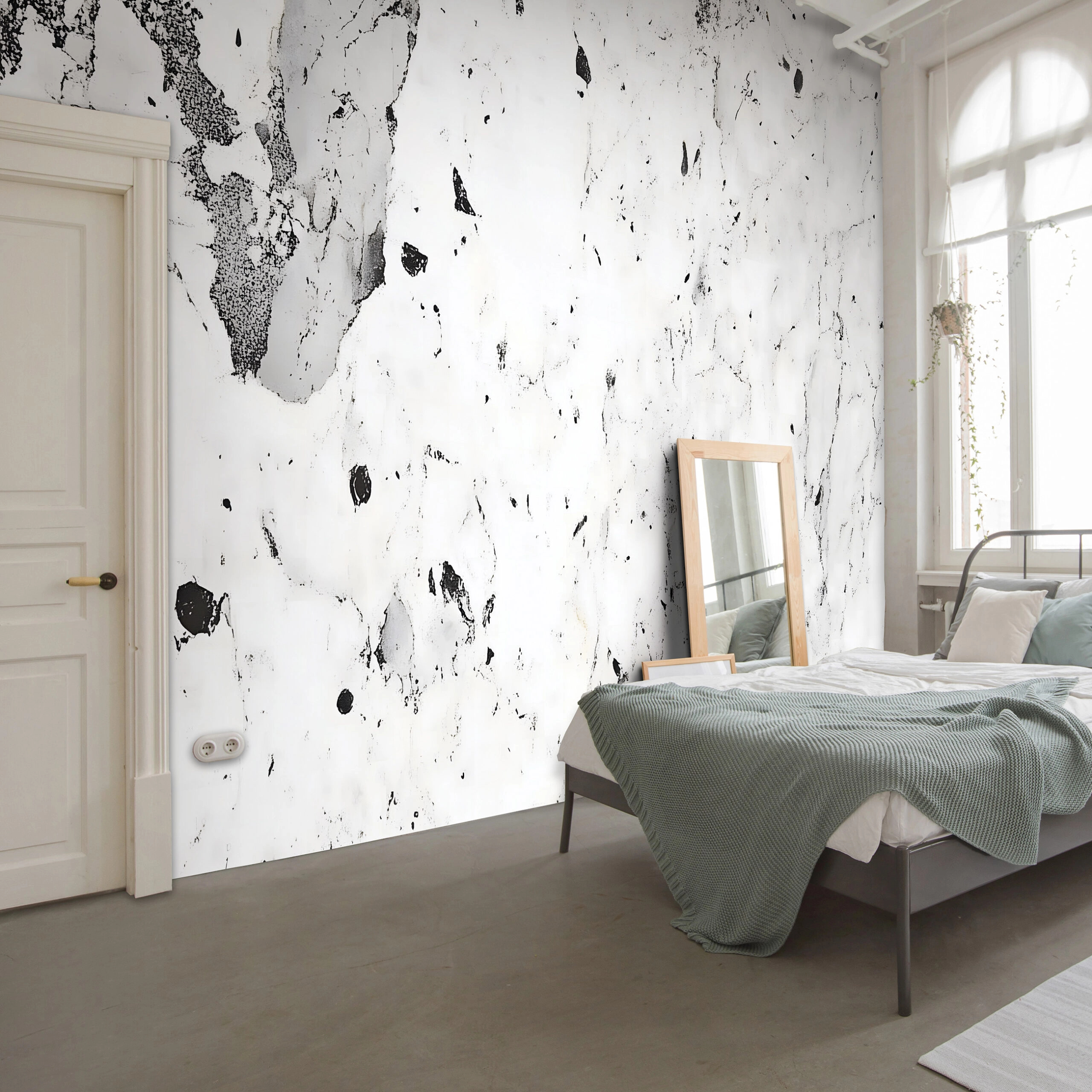 Fotótapéta fehér fekete márványkő mintával 368x254 vlies