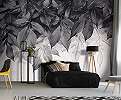 Fotótapéta feketefehér függő falevél mintával 368x254 vlies