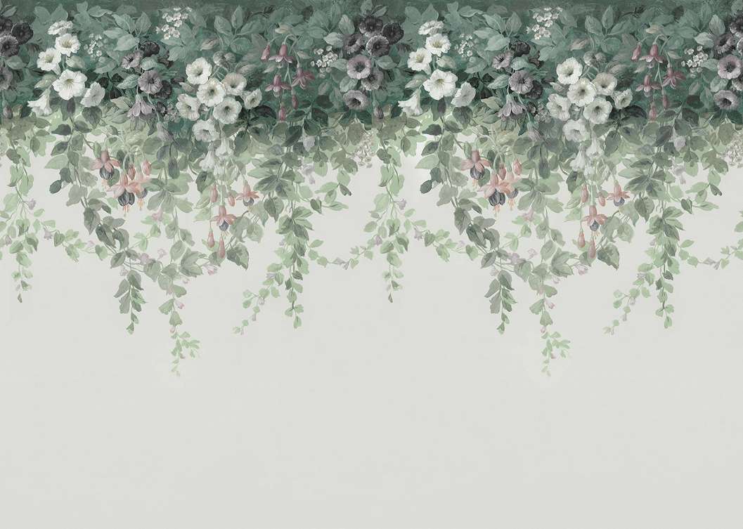 Fotótapéta fentről csüngő inda virág mintával