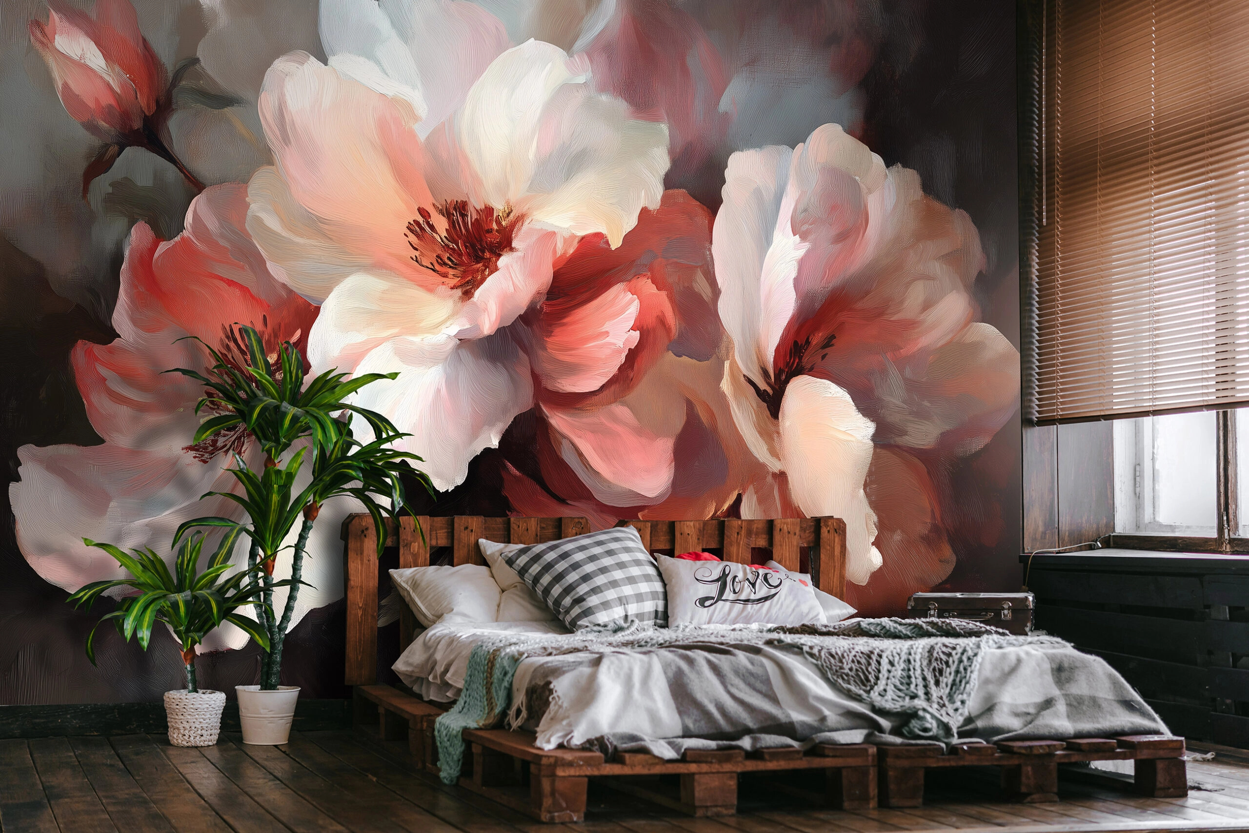 Fotótapéta festett rózsa rószaszín színben 368x254 vlies