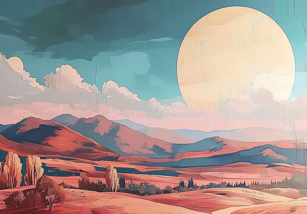 Fotótapéta festett sivatagi látkép mintával 368x254 vlies