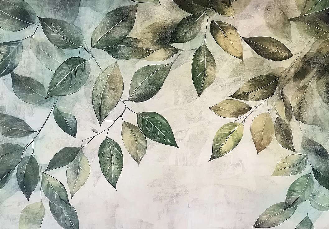 Fotótapéta függő leveles faág mintával 368x254 vlies