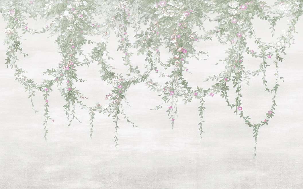 Fotótapéta függőkert mintával pasztel színben