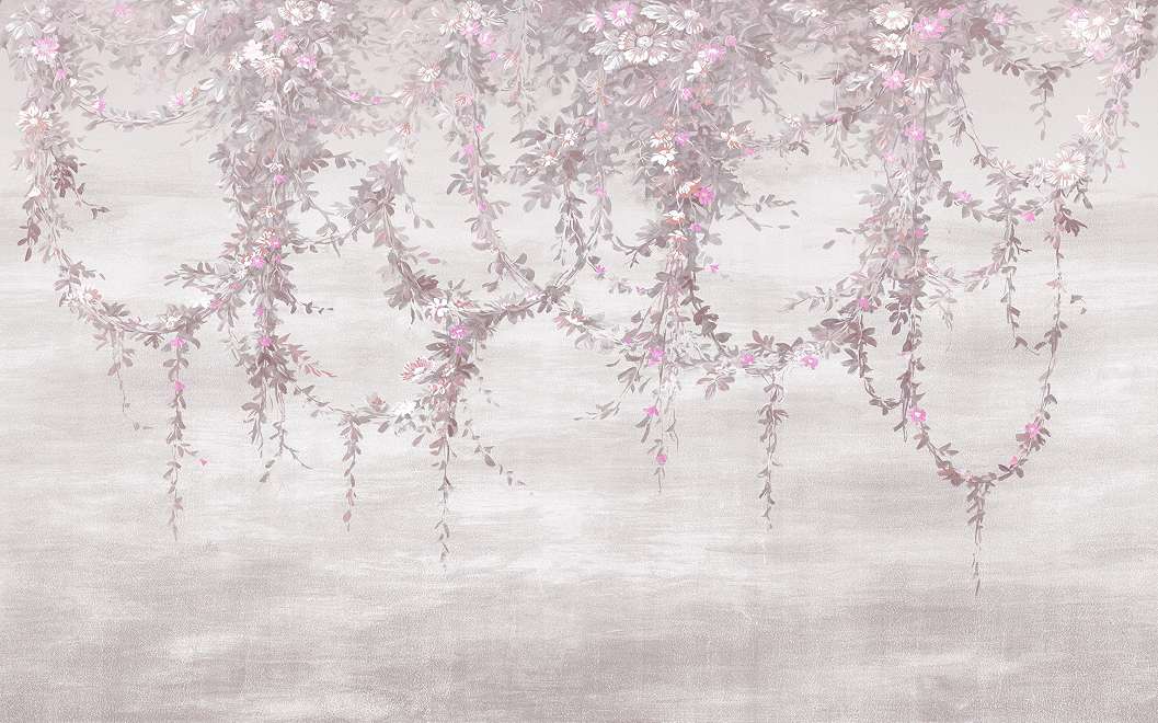 Fotótapéta függőkert mintával rózsaszín színben