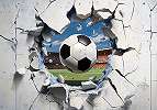 Fotótapéta futballabda áttöri a falat mintával 368x254 vlies