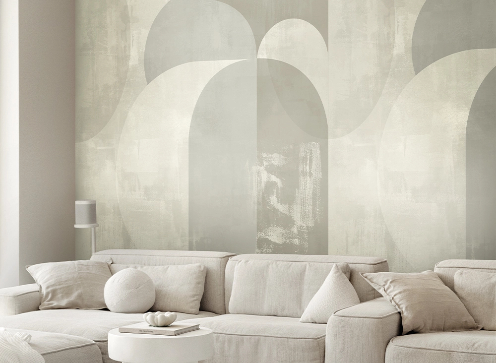 Fotótapéta geometrikus mintával pasztel színekben