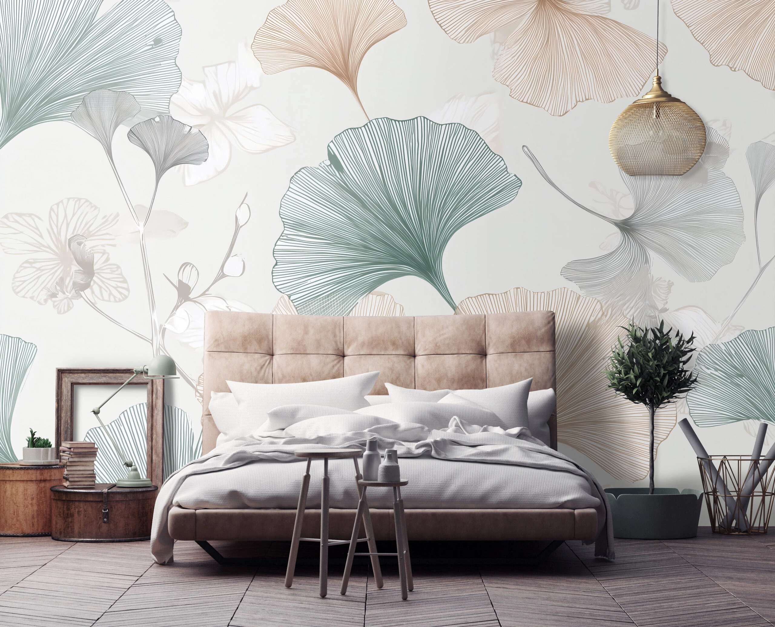 Fotótapéta ginkgo levél mintával 368x254 vlies