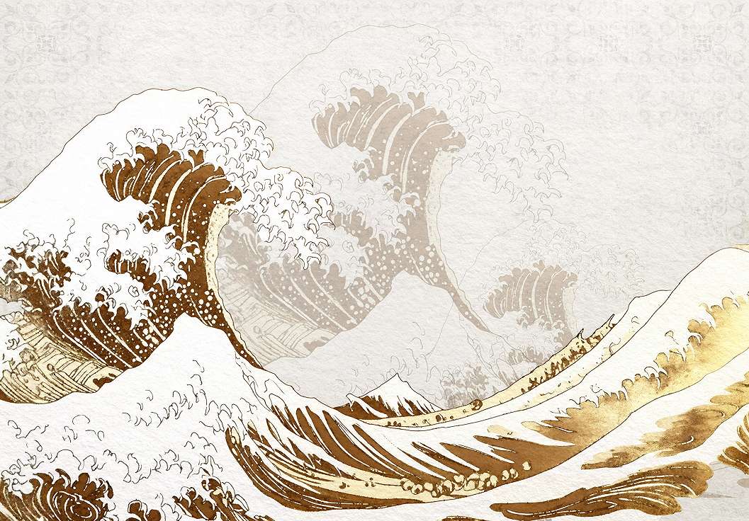 Fotótapéta hullám minta japán tradícionális stílusban 368x254 vlies