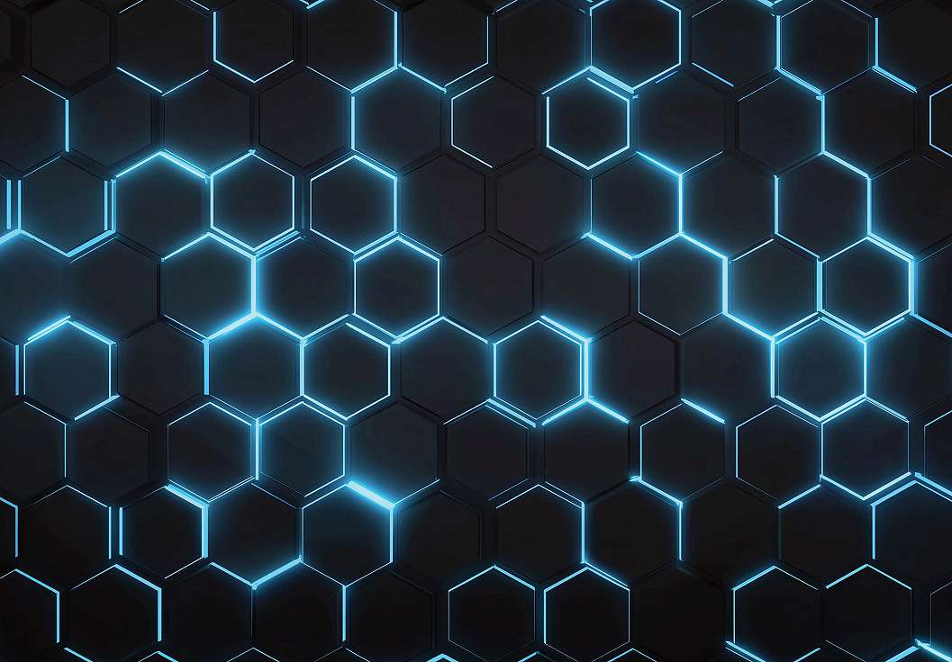 Fotótapéta kamasz szobába high-tech hatszög mintával 368x254 vlies