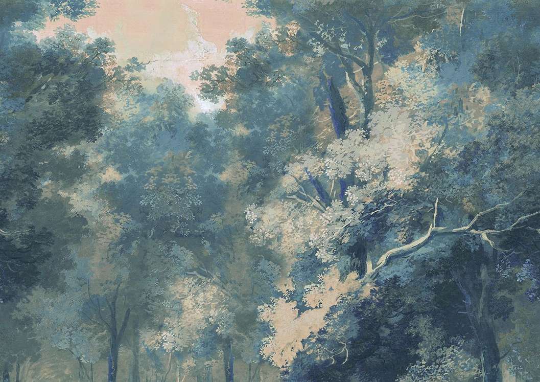 Fotótapéta kék színvilágú erdei tájképpel