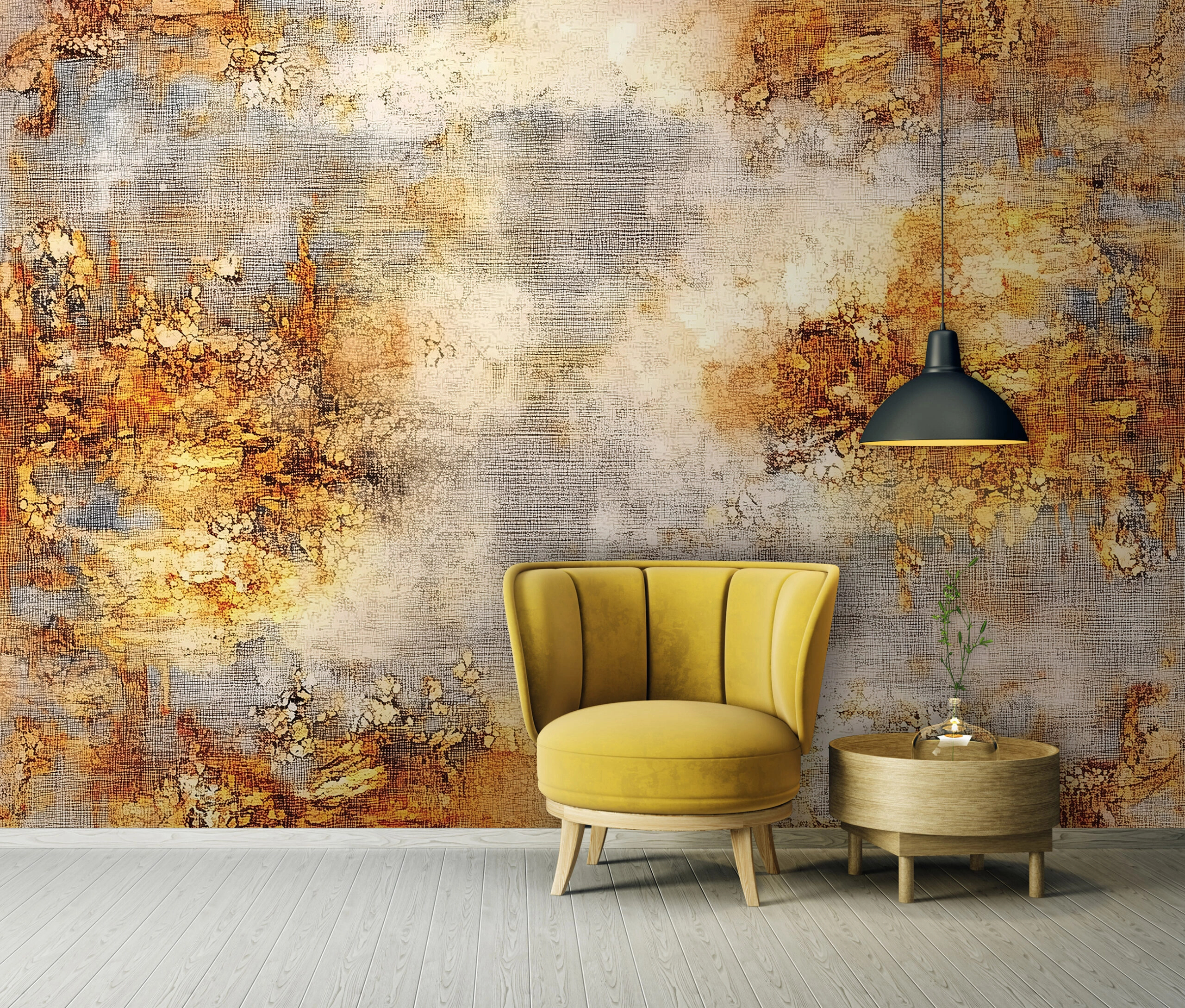 Fotótapéta koptatott hatású Loft stílusú struktúra szürke és rozsdabarna színben 368x254 vlies