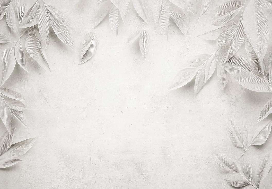 Fotótapéta krém színű fametszet hatású levél mintás 368x254 vlies