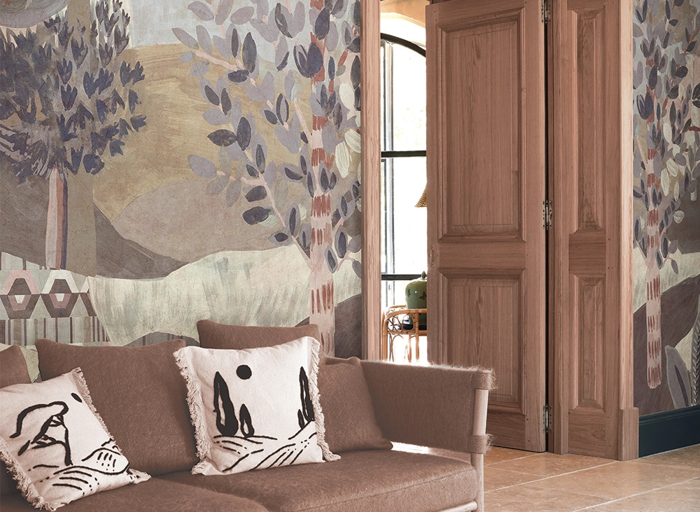 Fotótapéta liget mintával fémes színekben