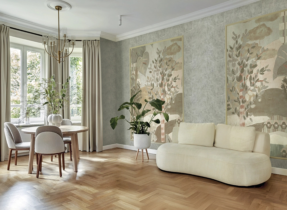 Fotótapéta liget mintával pasztel színekben