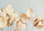 Fotótapéta nagy levél minta arany színben 368x254 vlies