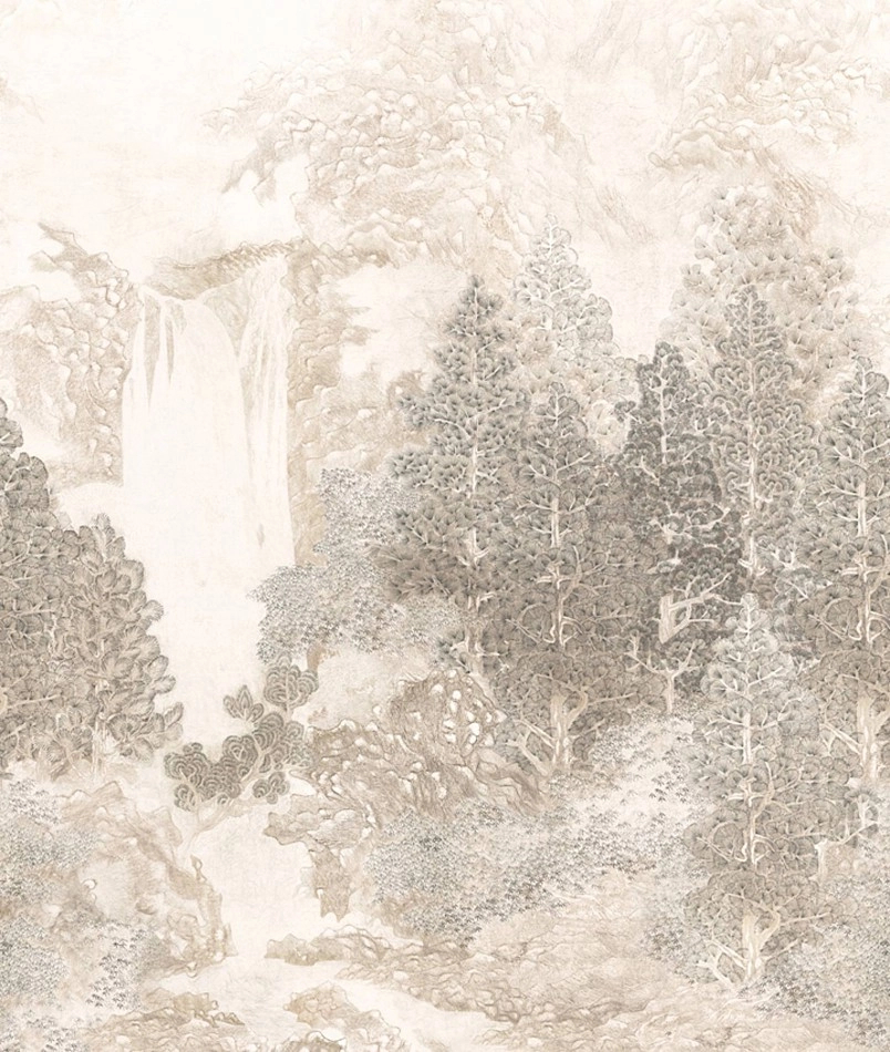 Fotótapéta natúr színben erdei tájkép mintával