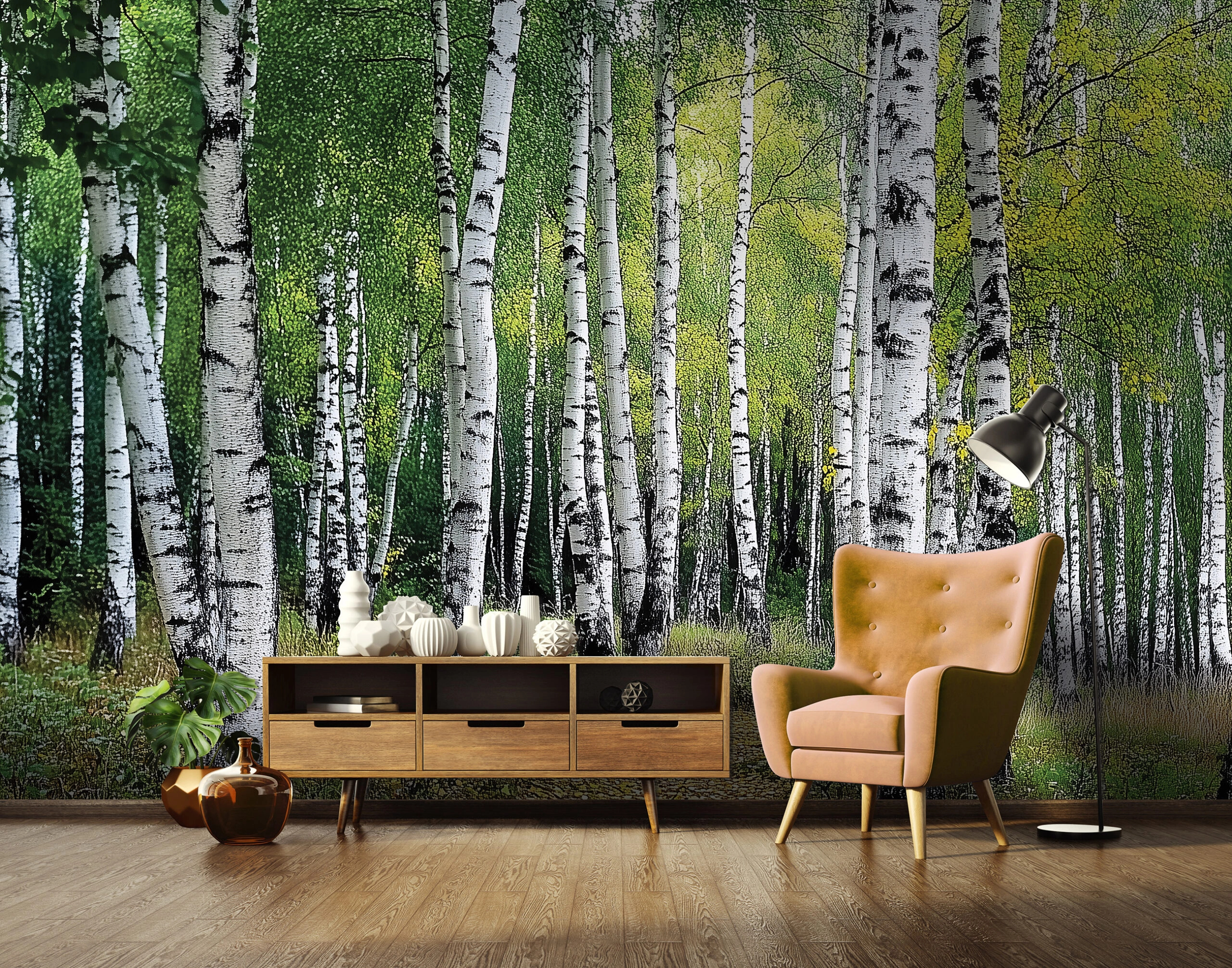 Fotótapéta nyírfa erdő mintával 368x254 vlies