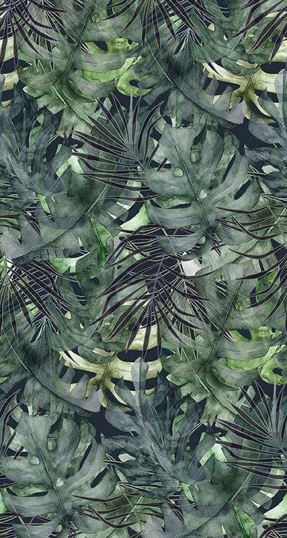 Fotótapéta óriás zöld fekete levél mintával