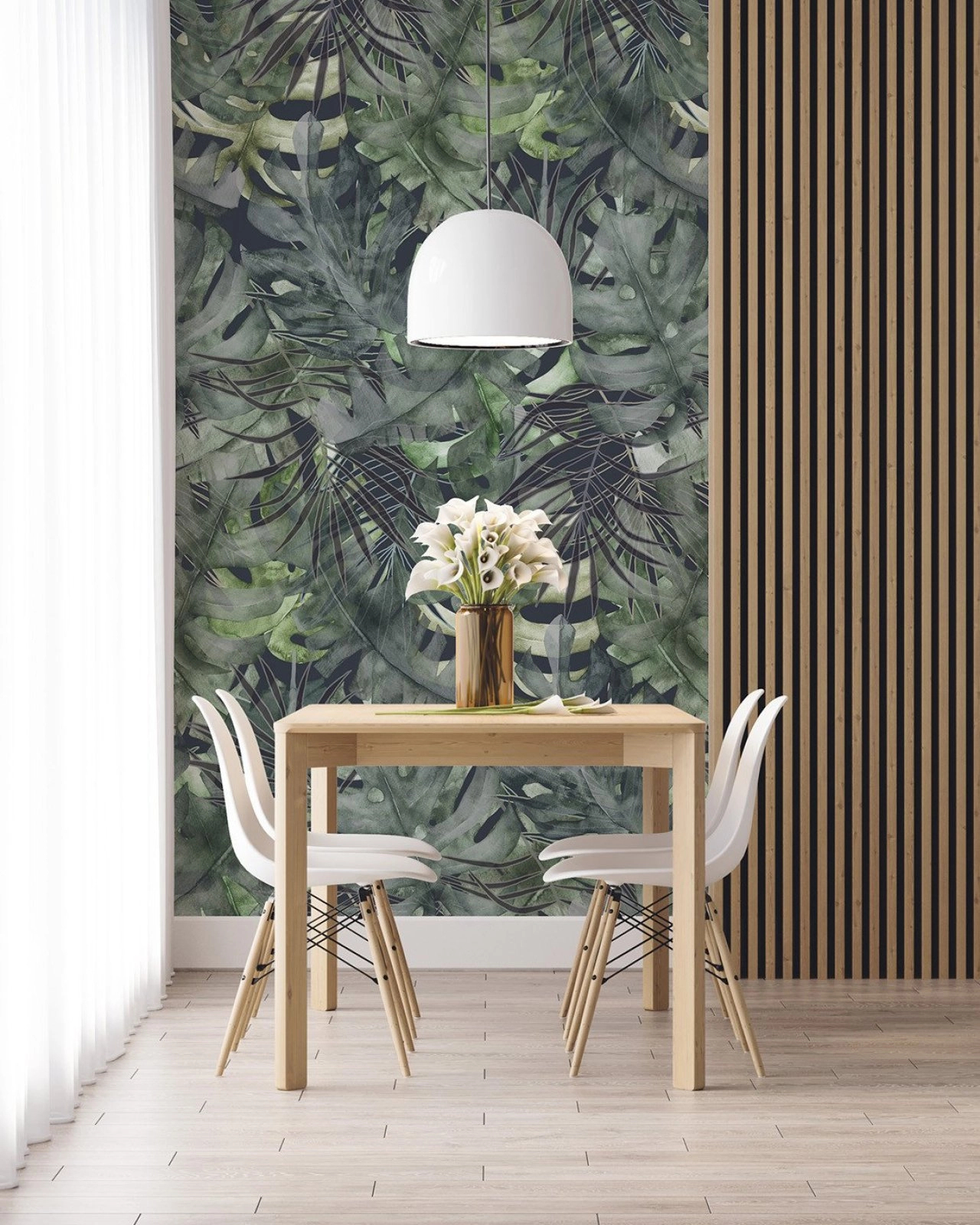 Fotótapéta óriás zöld fekete levél mintával