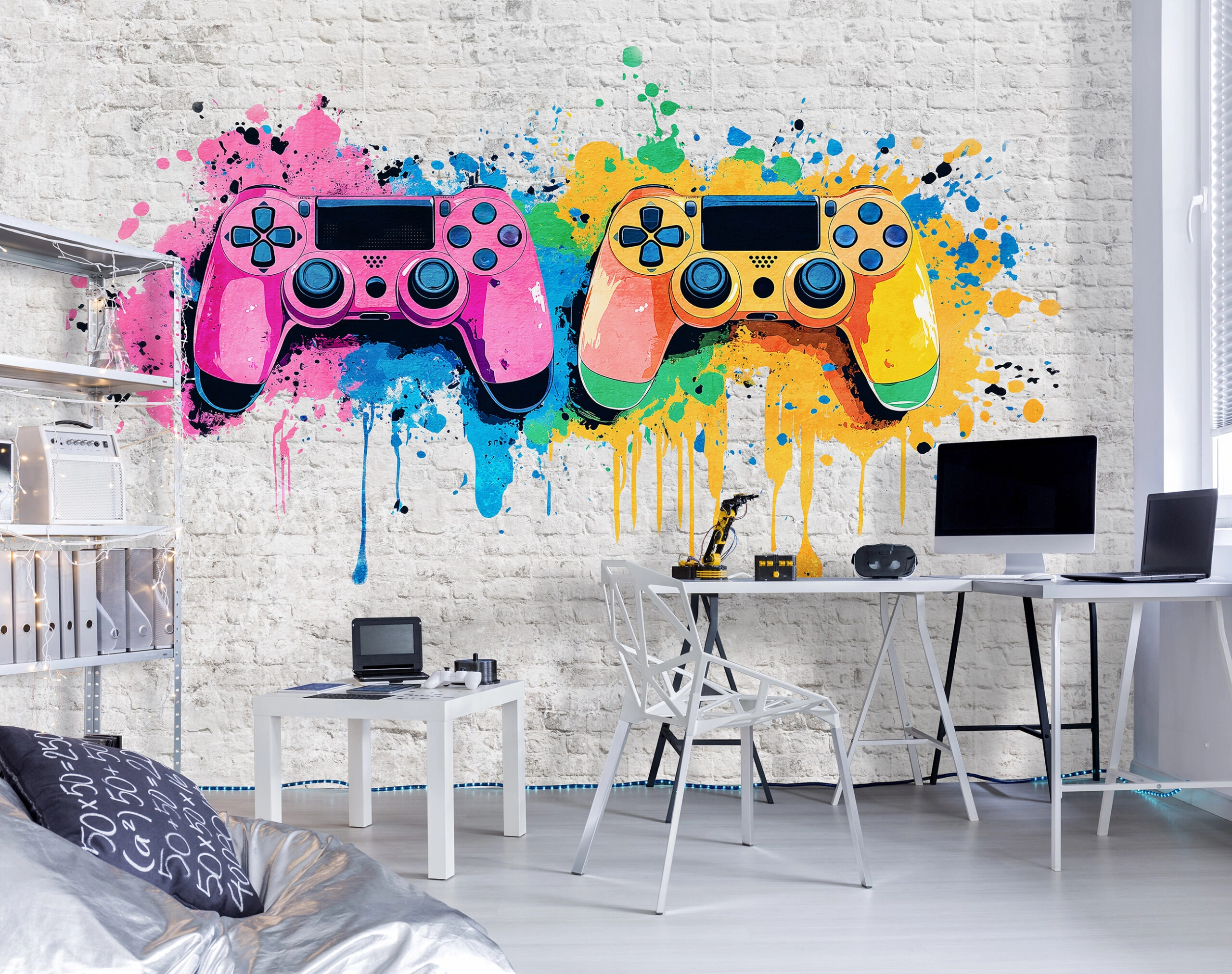 Fotótapéta PlayStation kontrollerek graffiti stílusban 368x254 vlies