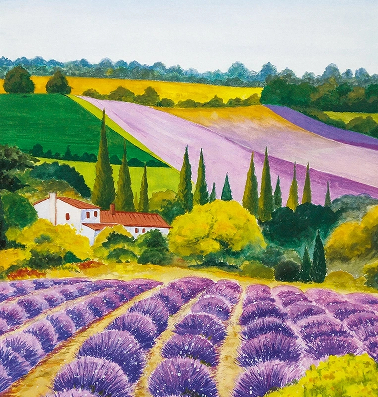 Fotótapéta Provence levenduláskert mintával