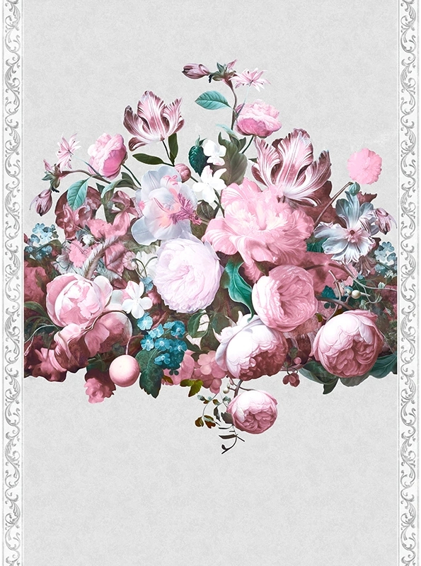 Fotótapéta provence virág mintával fehér színben