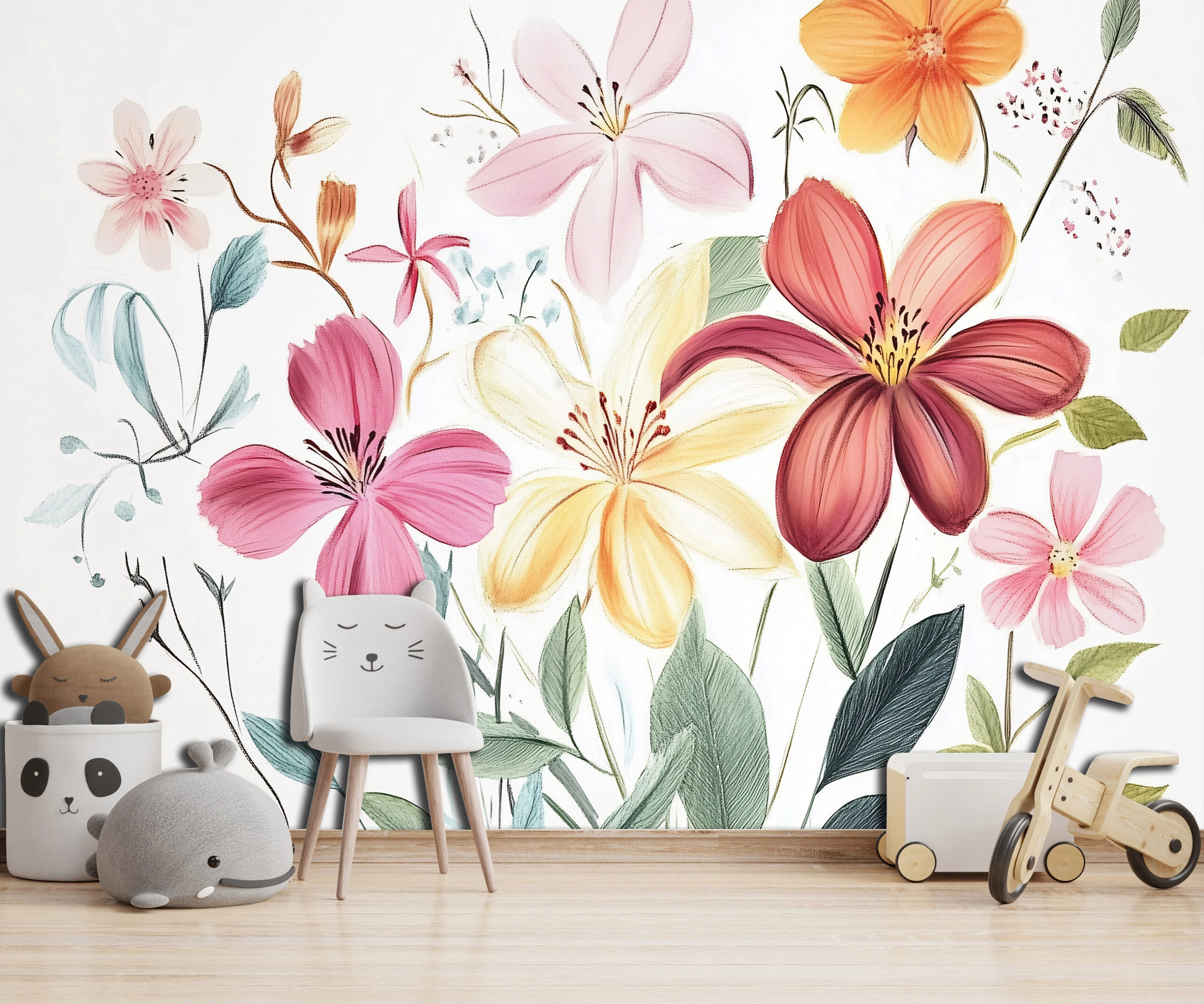 Fotótapéta rajzolt virág mintával 368x254 vlies