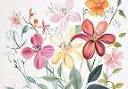 Fotótapéta rajzolt virág mintával 368x254 vlies