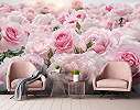 Fotótapéta rózsaszín rózsa kert mintával 368x254 vlies