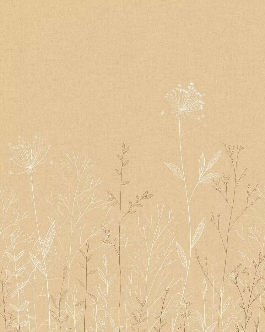 Fotótapéta sötétbeige virágmező mintával 200 cm x 250 cm