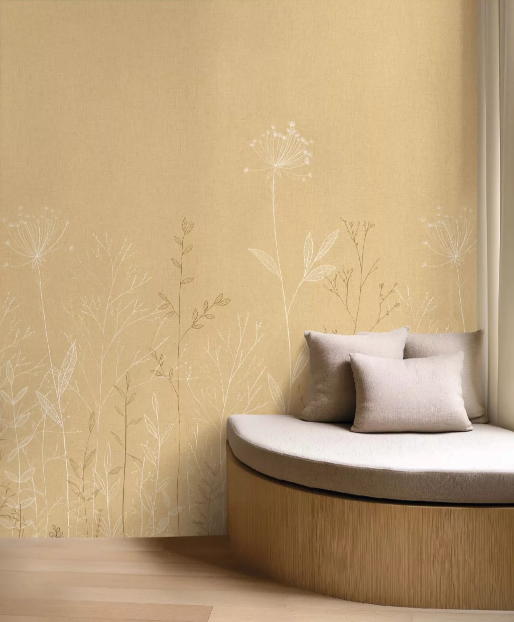 Fotótapéta sötétbeige virágmező mintával 200 cm x 250 cm