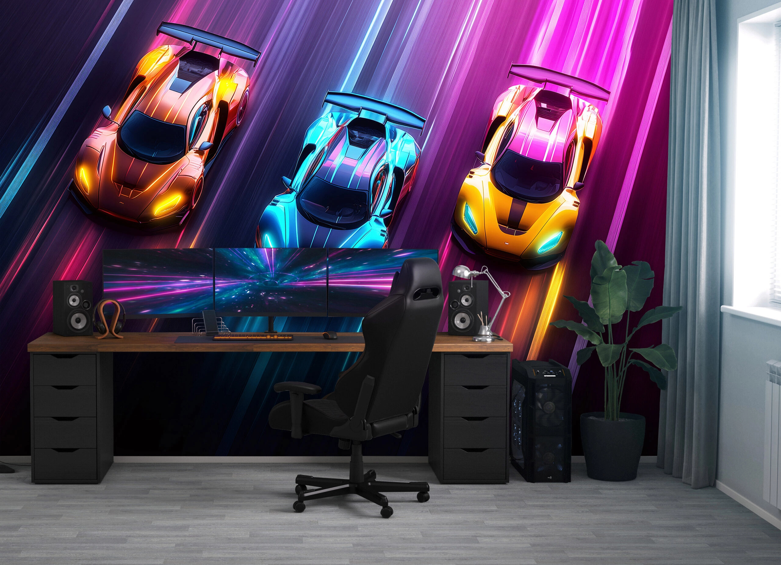 Fotótapéta sportautók neon színekben 368x254 vlies