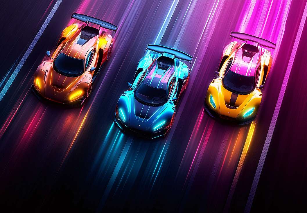 Fotótapéta sportautók neon színekben 368x254 vlies