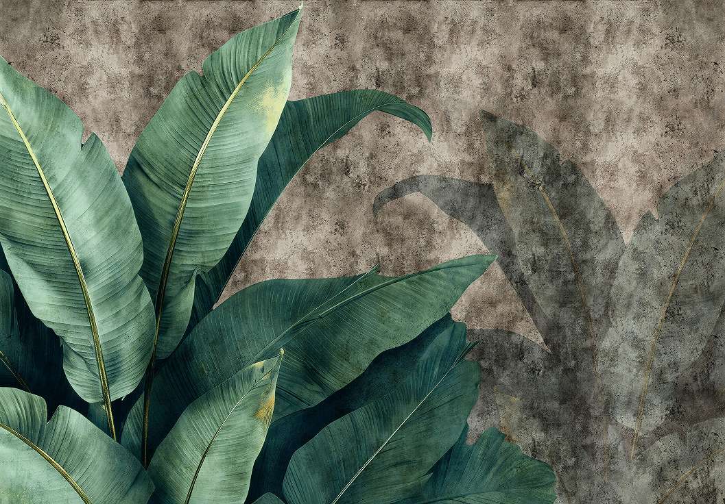 Fotótapéta színes nagy banánlevelél mintával 368x254 vlies