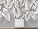 Fotótapéta szürke levél mintával 368x254 vlies