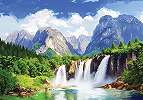 Fotótapéta tájkép vízesés hegyek között mintával 368x254 vlies