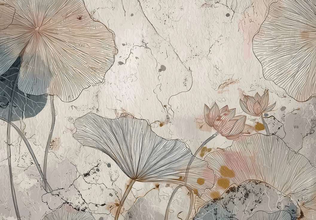 Fotótapéta tavirózsa mintával 368x254 vlies