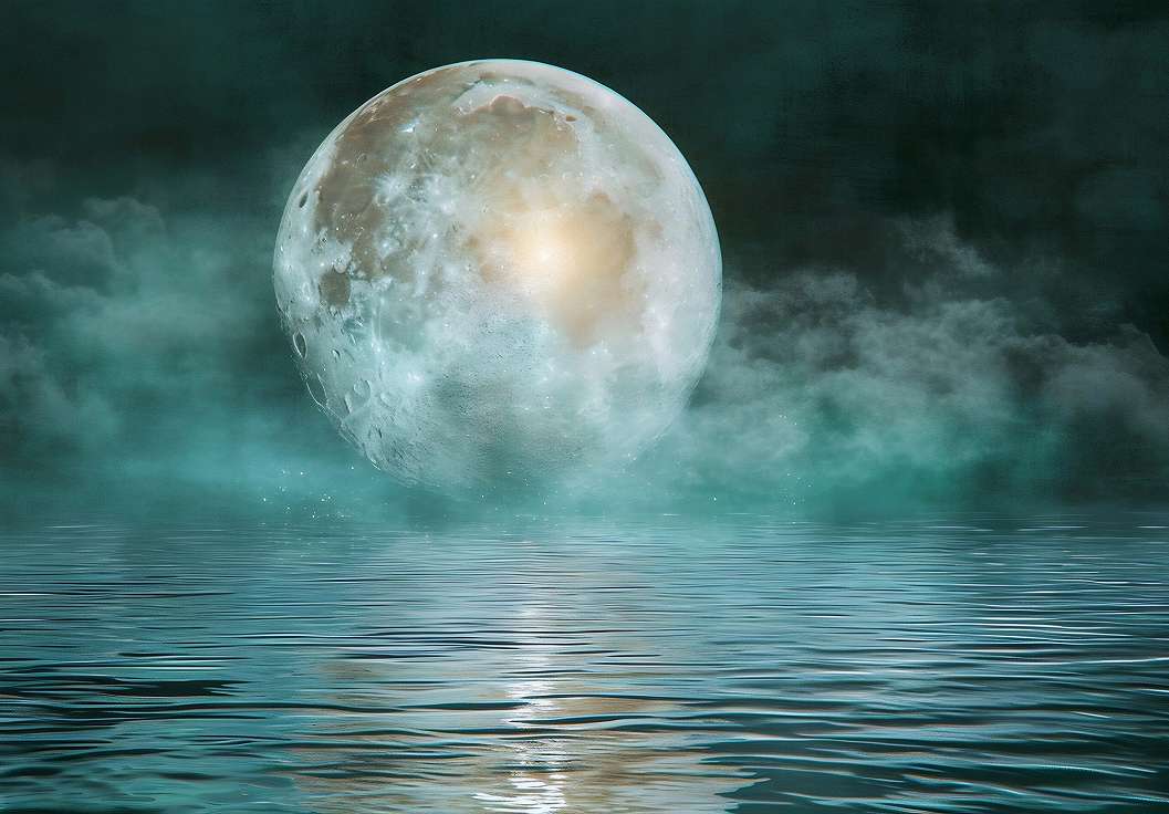 Fotótapéta telihold a ködös víztükör felett 368x254 vlies