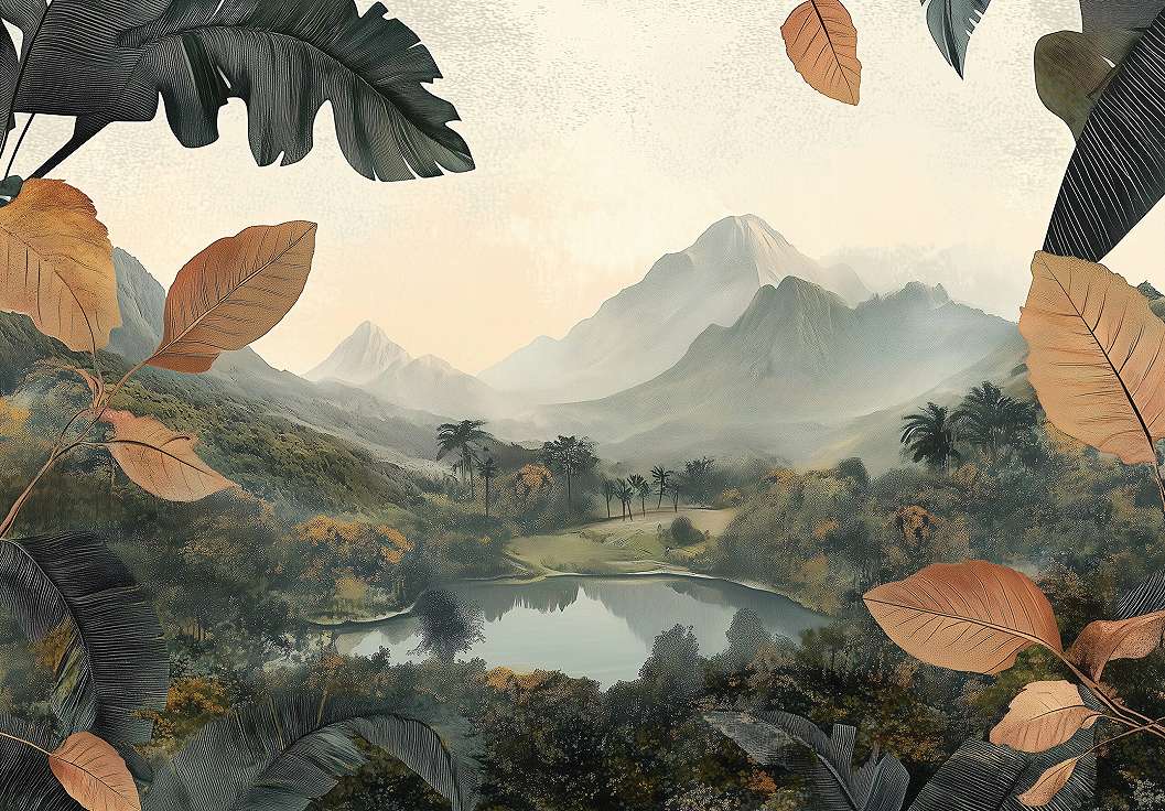 Fotótapéta trólusi tájkép hegyek és völgy mintával 368x254 vlies