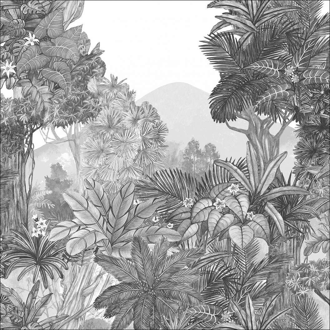 Fotótapéta trópusi burjánzó erdei grafikával